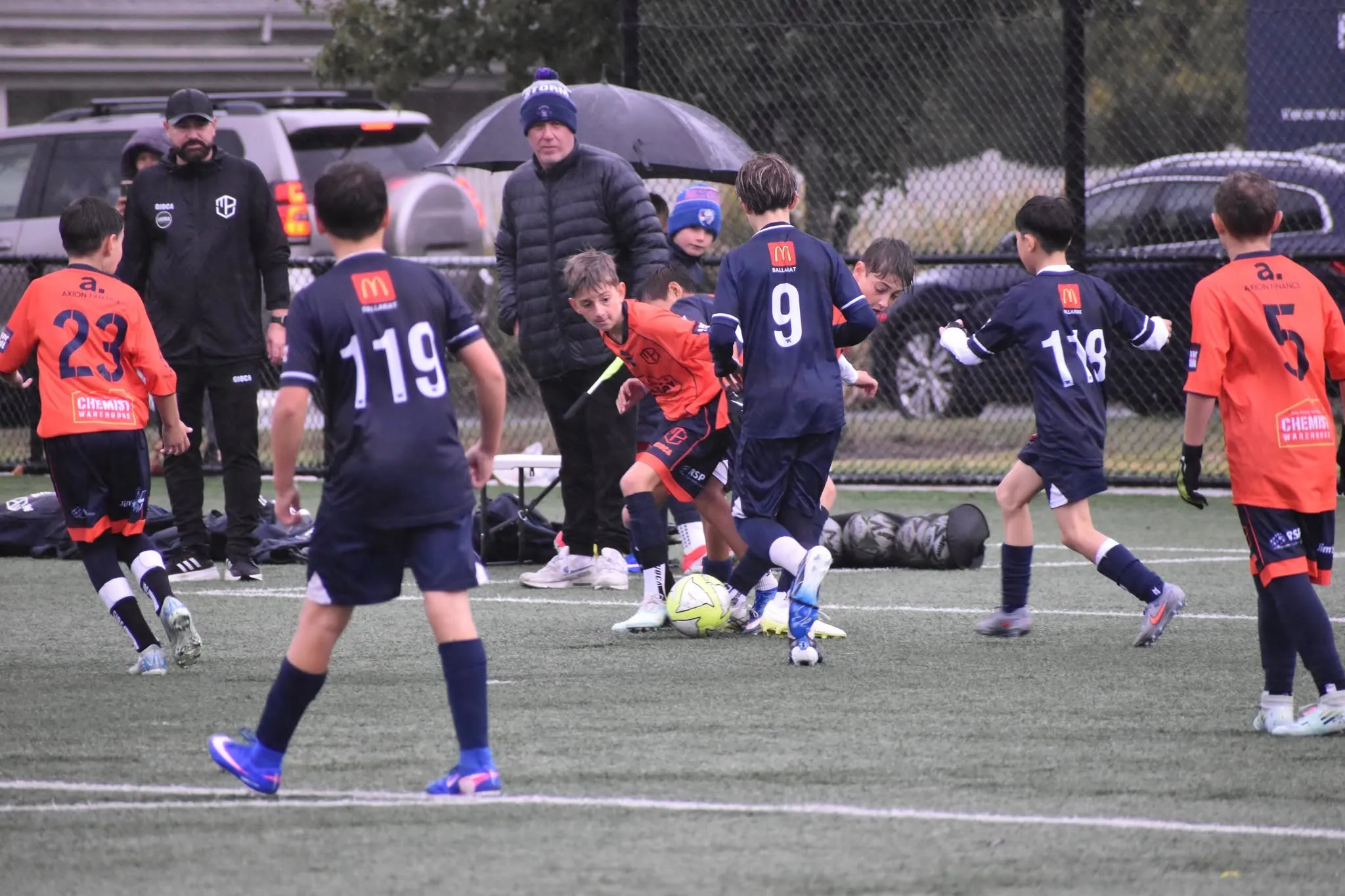 Young Ballarat City players in a junior match at Morshead Park