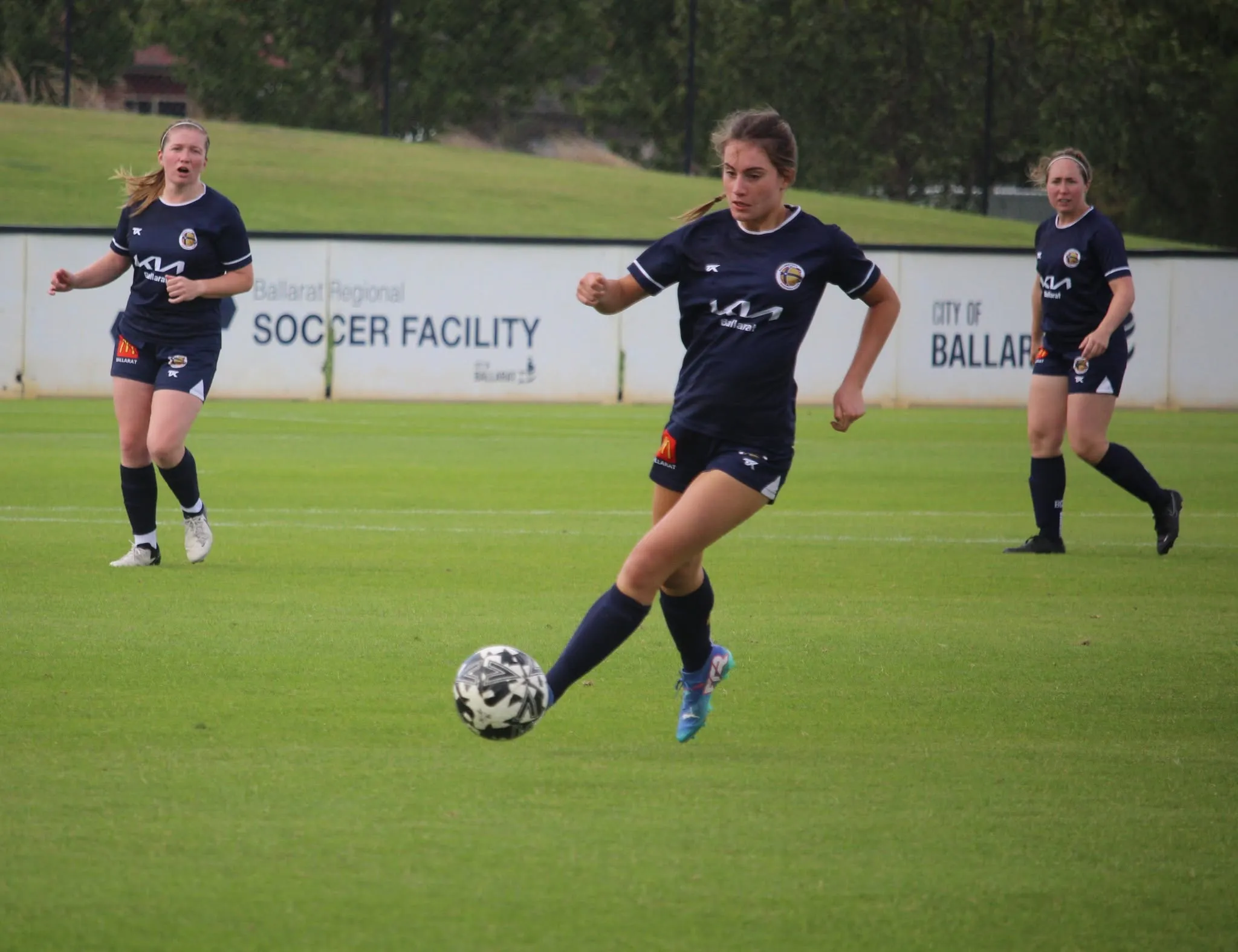 Ballarat City senior women in action at the Ballarat Regional Soccer Facility